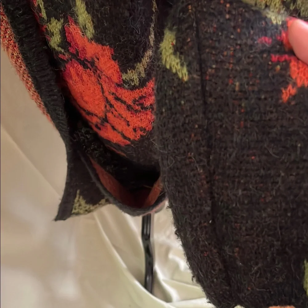 Free People Black and Red Floral Cardigan Sweater - Picture 4 of 8